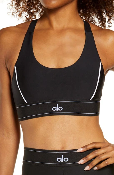 Alo Yoga Airlift Suit Up Medium-impact Sports Bra In Black