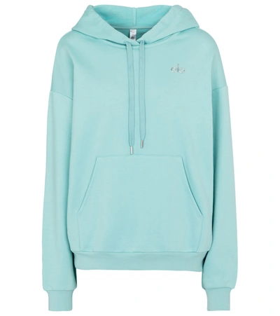 Alo Yoga Accolade Cotton-blend Hoodie In Bright Aqua