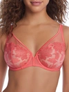 Simone Perele Dahlia Sheer Undewire Plunge Bra In Papaya