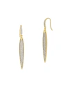 Freida Rothman Petals & Pavé Linear Drop Earrings In Gold And Silver