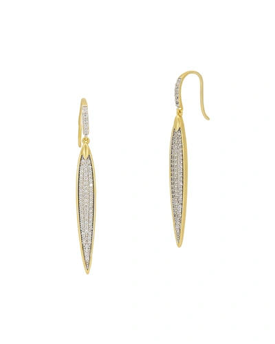 Freida Rothman Petals & Pavé Linear Drop Earrings In Gold And Silver