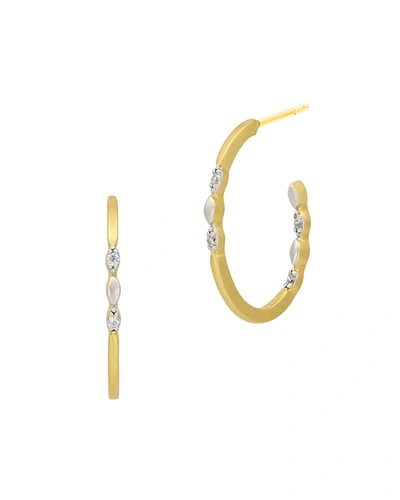 Freida Rothman Armor Of Hope Mini Hoop Earrings In Gold And Silver