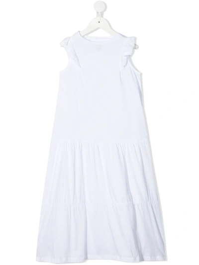 Douuod Teen Sleeveless Pleated Party Dress In White