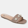 Journee Collection Journee Leonie Pearly Stud Slide Sandal In Brown