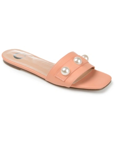 Journee Collection Journee Leonie Pearly Stud Slide Sandal In Dust