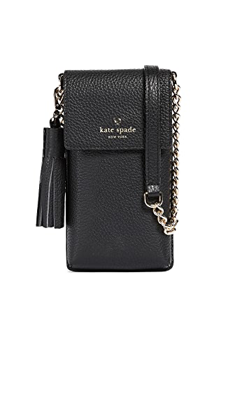 Kate Spade North/south Leather Smartphone Crossbody Bag - Black | ModeSens