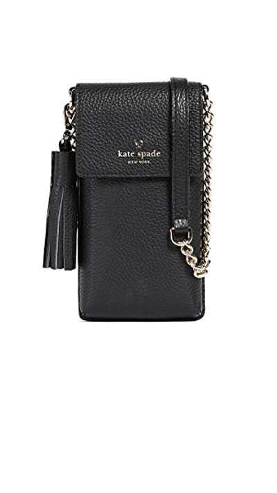Kate Spade North/south Leather Smartphone Crossbody Bag - Black