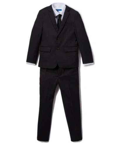 Perry Ellis Kids' Big Boy's 5-piece Shirt, Tie, Jacket, Vest And Pants Solid Suit Set In Black