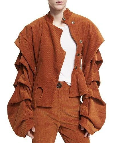 A.w.a.k.e. Octopus Dressed As Don Quixote Corduroy Jacket In Brick