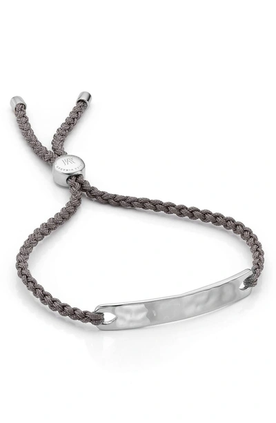 Monica Vinader Engravable Havana Friendship Bracelet In Silver/ Mink