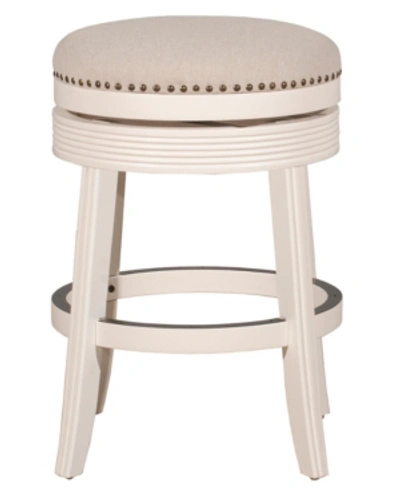 Hillsdale Tillman Backless Counter Height Swivel Stool In White