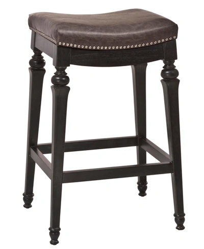 Hillsdale Vetrina Backless Counter Height Stool In Black With Gold-tone Rub