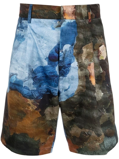 Costumein Abstract Print Knee-length Shorts In Black