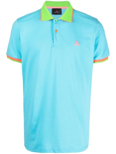Peuterey Contrasting Edges Polo Shirt In Light Blue