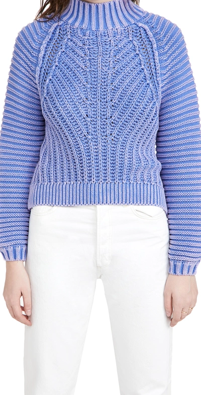 Free People Sweetheart Ribbed Sweater In Blue Egret