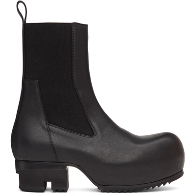 Rick Owens Ballast Leather Chelsea Boots In Black