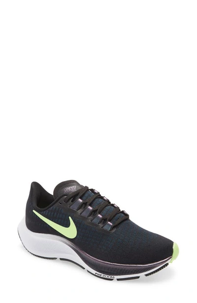 Nike Air Zoom Pegasus 37 Running Shoe In Black/ Ghost Green/ Blue