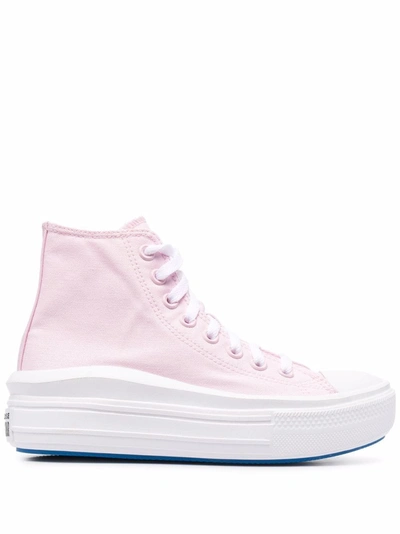 Converse Chuck Taylor(r) All Star(r) Move High Top Platform Sneaker In Pink Foam/ Digital Blue/ White