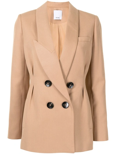 Acler Albany Double-breasted Blazer In Neutrals