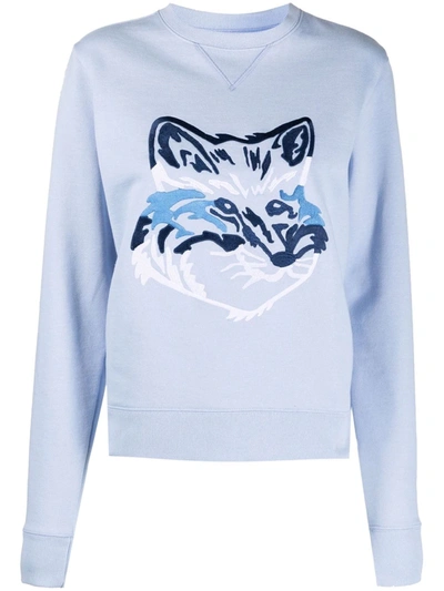 Maison Kitsuné Big Fox Embroidery Regular Sweatshirt In Blue