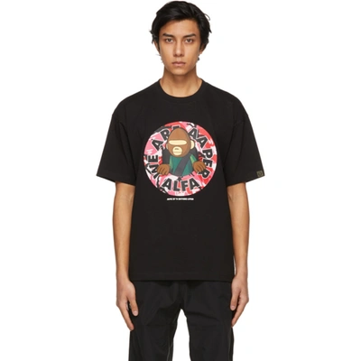 Aape By A Bathing Ape Black 'we Are Aaper Alfa' T-shirt In Bkx Black