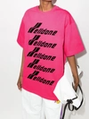 We11 Done Logo-print Crew-neck T-shirt In Fuchsia