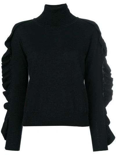 Blugirl Wool Turtleneck Sweater In Black