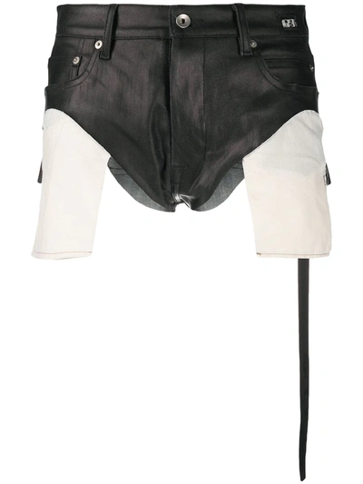 Rick Owens Exposed-pocket Mid-rise Shorts In Black