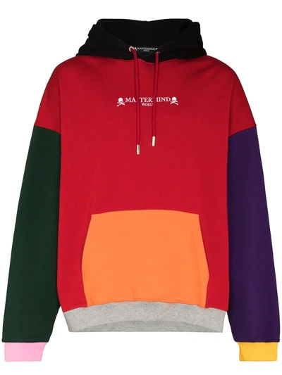 Mastermind Japan Logo-embroidered Colour-block Loopback Cotton-jersey Hoodie In Multicolor
