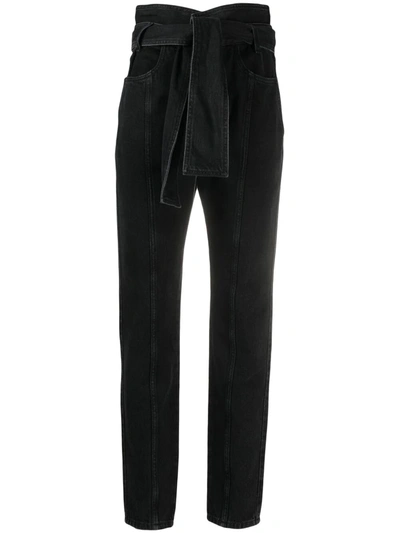 Iro Ouzilly Paperbag High Waist Jeans In Black