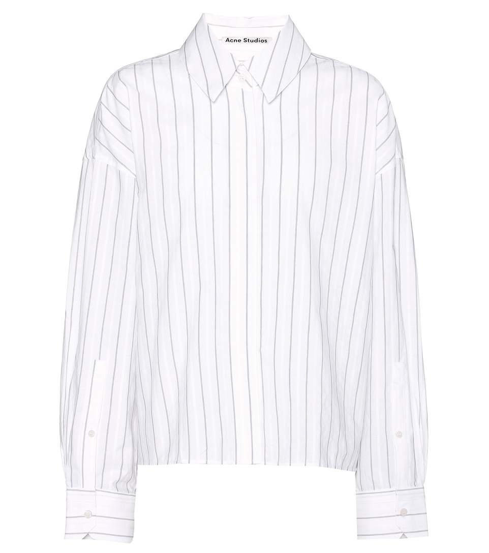Acne Studios Britta Striped Cotton Shirt In White | ModeSens