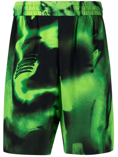 Mcq By Alexander Mcqueen Short Ghost Jogging Shorts By Mcq In Printed Silk In Multicolor