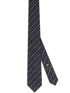 Gucci Interlocking G And Flowers Silk Tie In Blue