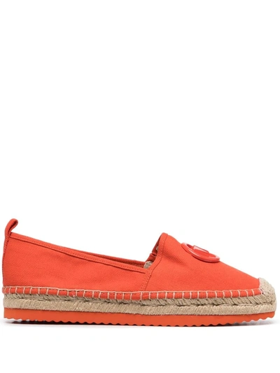 Michael Michael Kors Lenny Logo-plaque Espadrilles In Orange