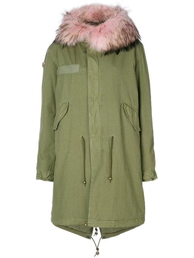 Mr & Mrs Italy Trimmed Hood Mid Parka In Green