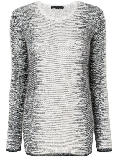 Alexander Wang Frayed Tunic Sweater In White