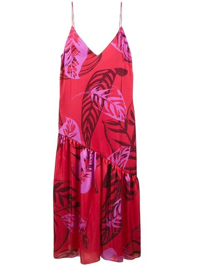 Borgo De Nor Joana Sleeveless Palm Print Dress In Red