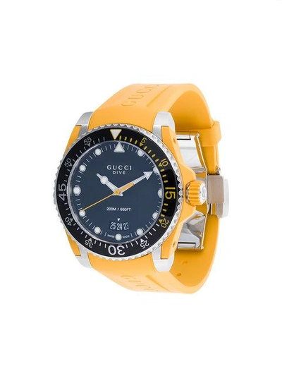 Gucci Dive Watch In Yellow