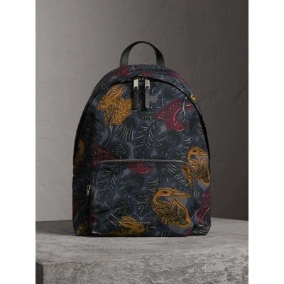 burberry leather trim backpack Chester Nylon A compact backpack made from nylon woven with the Burberry Check and lined in a solid colour Burberry Grid Backpack | Blue
