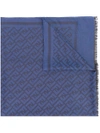 Fendi Ff Logo Scarf In Blue