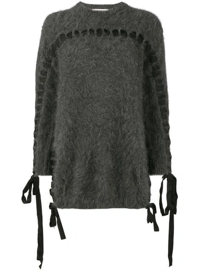 Fendi Ribbon Detail Agora Jumper In Grey