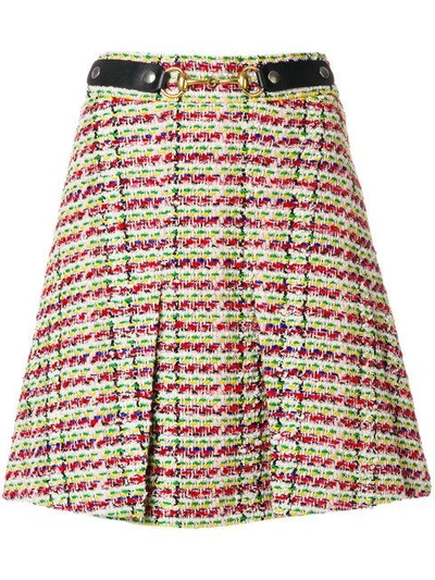 Gucci Horsebit Tweed Mini Skirt In Multicolour