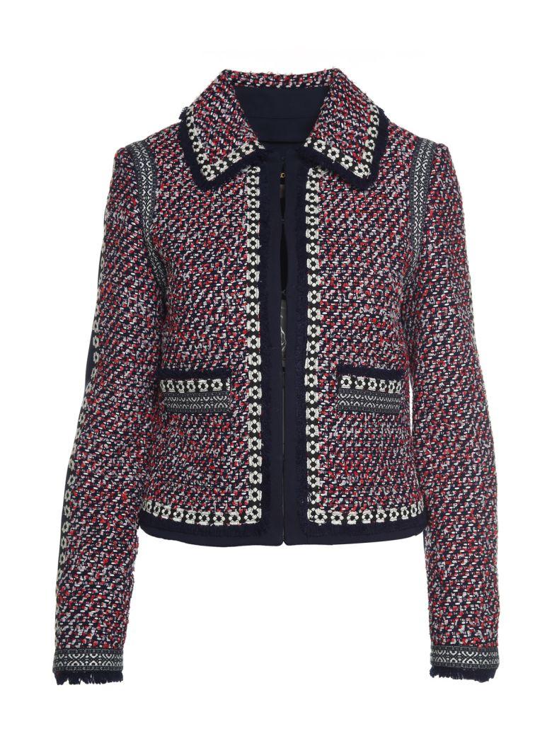 Tory Burch Elisa Jersey And Tweed Jacket In Multicolour | ModeSens