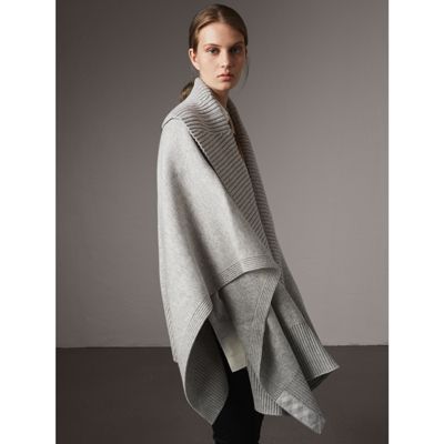 burberry poncho grey