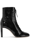 Jimmy Choo Daize 85 Patent-leather Heeled Ankle Boots In Black