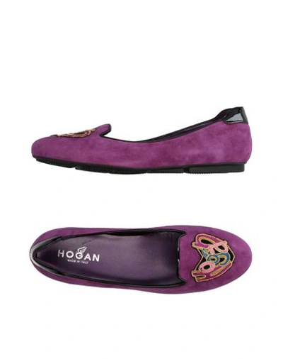 Hogan Loafers In Purple