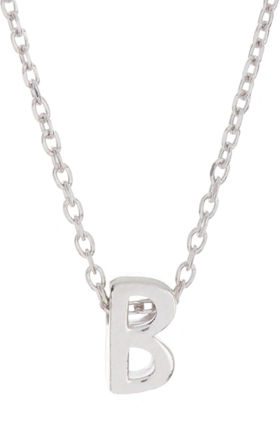 Adornia White Rhodium Plated Initial Pendant Necklace In Silver