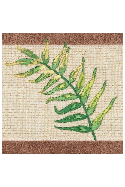 Linum Home Zoe Embellished Hand Towel In Latte