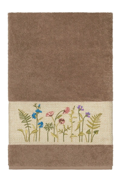 Linum Home Serenity Embellished Bath Towel In Latte