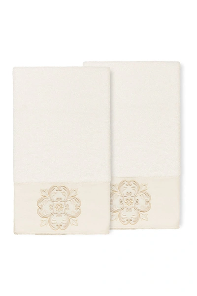 Linum Home Alyssa Embellished Bath Towel In Cream